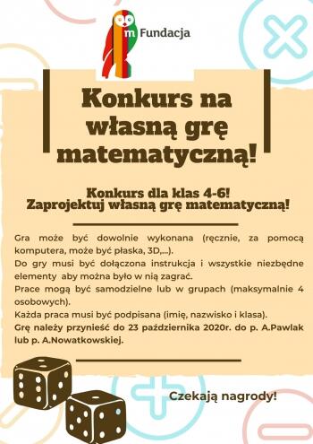 Konkurs na własną grę matematyczną!